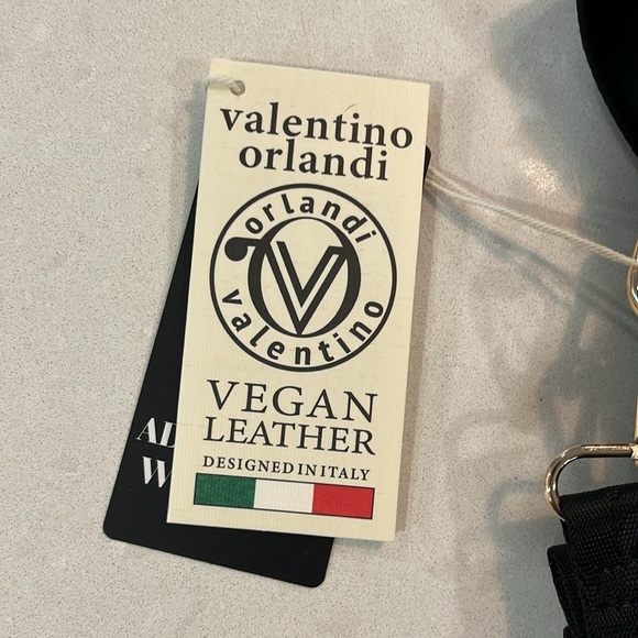 Valentino Orlandi Crossbody Bag Black Vegan Leather Nylon Wallet Zip Picket NWT main image 11